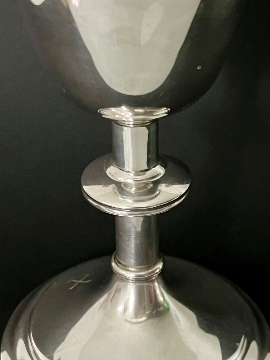 Solid Silver And Vermeil Chalice – A.e. Jones – Birmingham, 1940-photo-2
