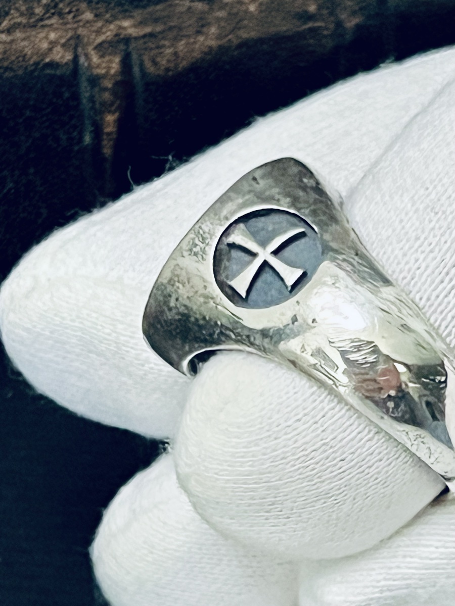 Bague cachet ecclésiastique en argent – Armoiries prélatices - XIXè-photo-2