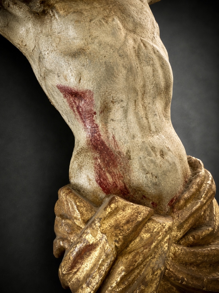 Christ en bois polychrome et doré – Souabe, Allemagne du Sud –XVIème-photo-5