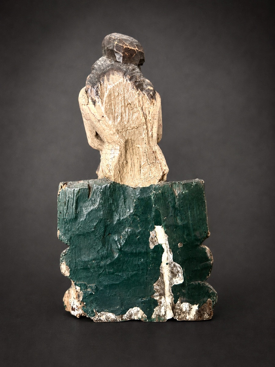 Christ aux outrages – Bois sculpté polychrome – Art populaire religieux, XVIIe-photo-7