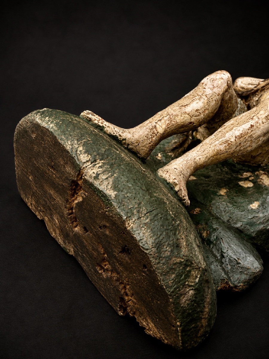 Christ aux outrages – Bois sculpté polychrome – Art populaire religieux, XVIIe-photo-8