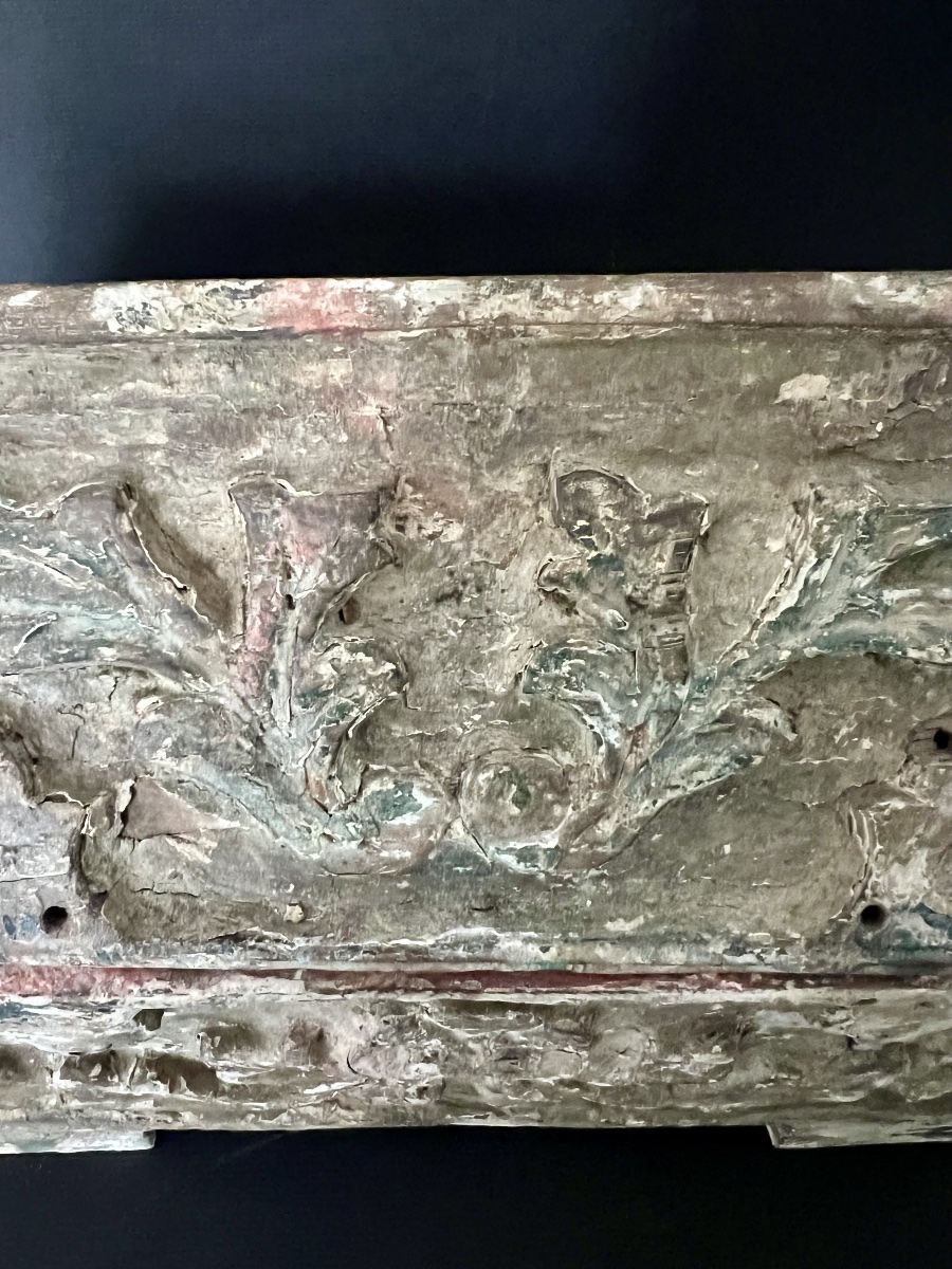 Chasse monastique en bois sculpté et polychromé, travail flamand - Bruges - XVIIe siècle -photo-3