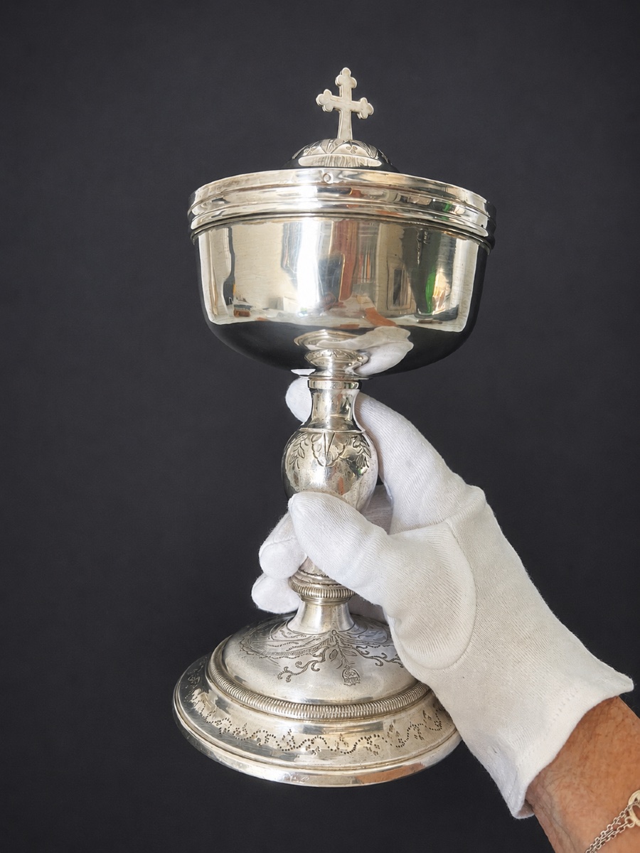 Solid Silver And Vermeil Ciborium – Martial Dejean – First Empire, Circa 1798–1809 – Paris-photo-3