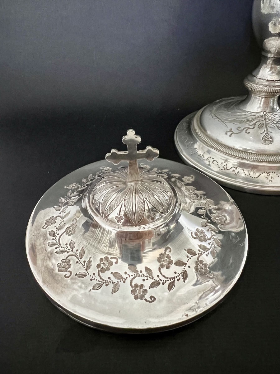 Solid Silver And Vermeil Ciborium – Martial Dejean – First Empire, Circa 1798–1809 – Paris-photo-3