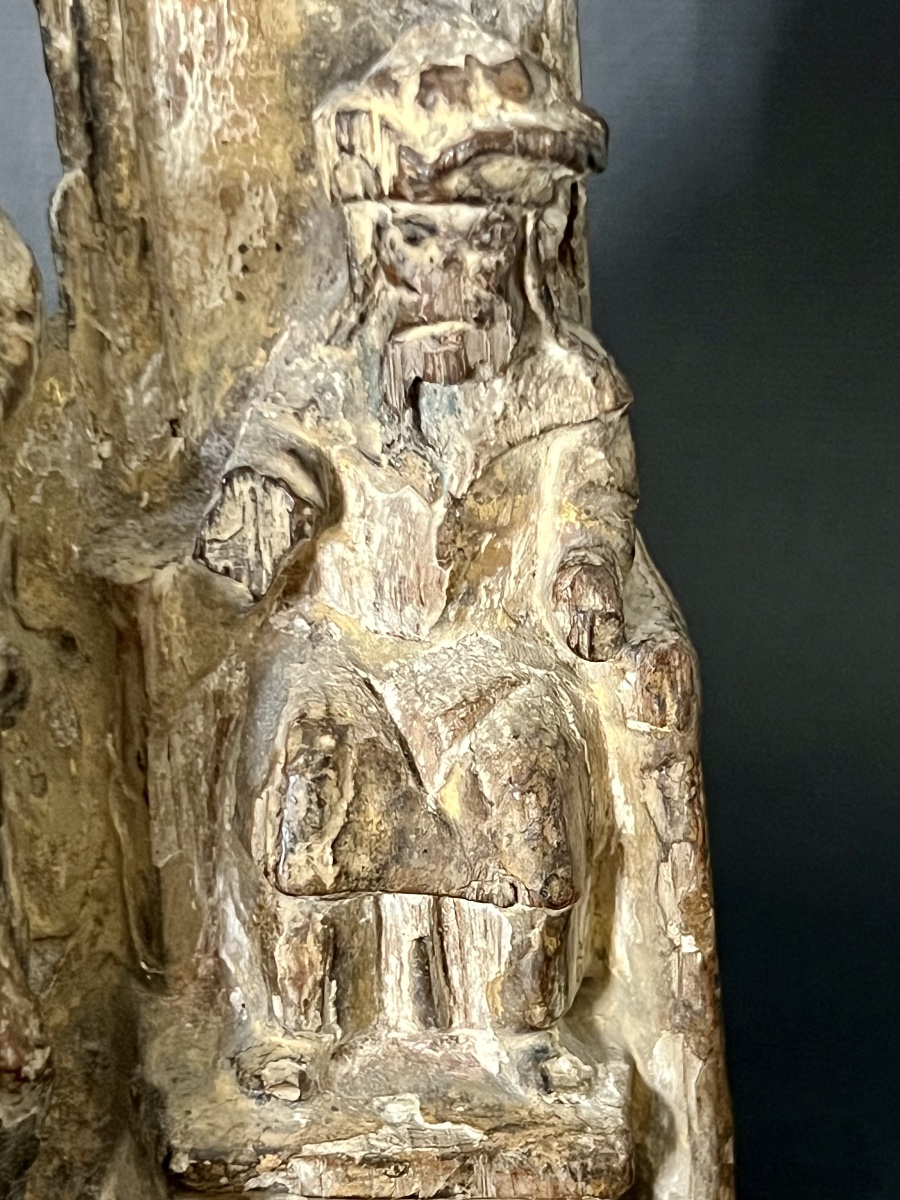 Fragment de retable – Le Christ devant Ponce Pilate – Fin XVe / début XVIe siècle-photo-5