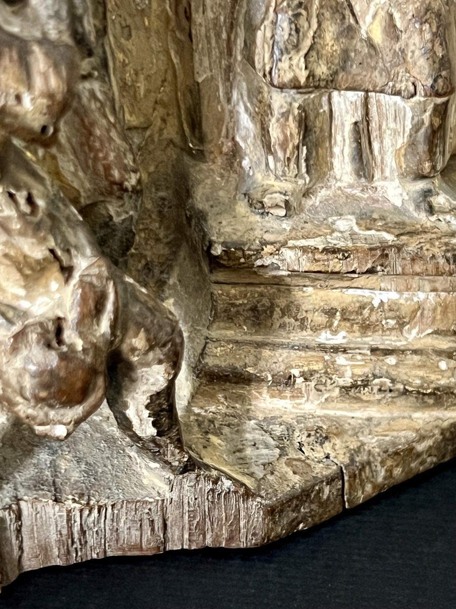 Fragment de retable – Le Christ devant Ponce Pilate – Fin XVe / début XVIe siècle-photo-6