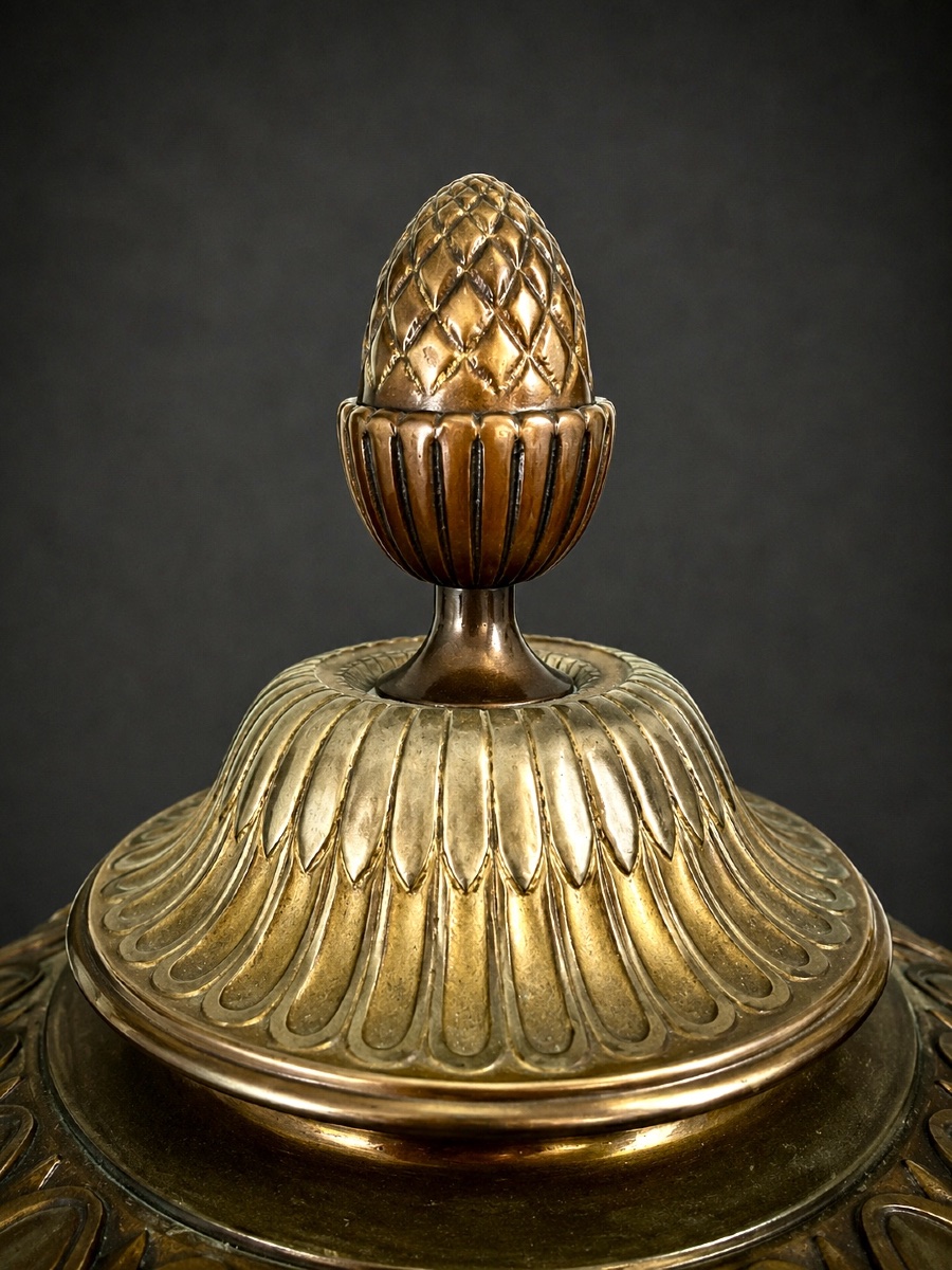Grande pendule de parquet à cercles tournants aux putti – XIXᵉ siècle – H. 135 cm-photo-4