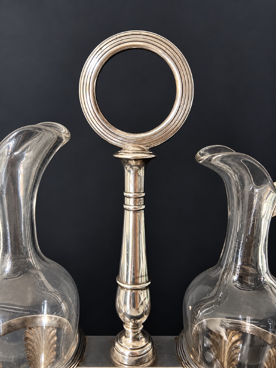 950% Sterling Silver Oil Cruet Holder – Paris, 1819–1838-photo-1