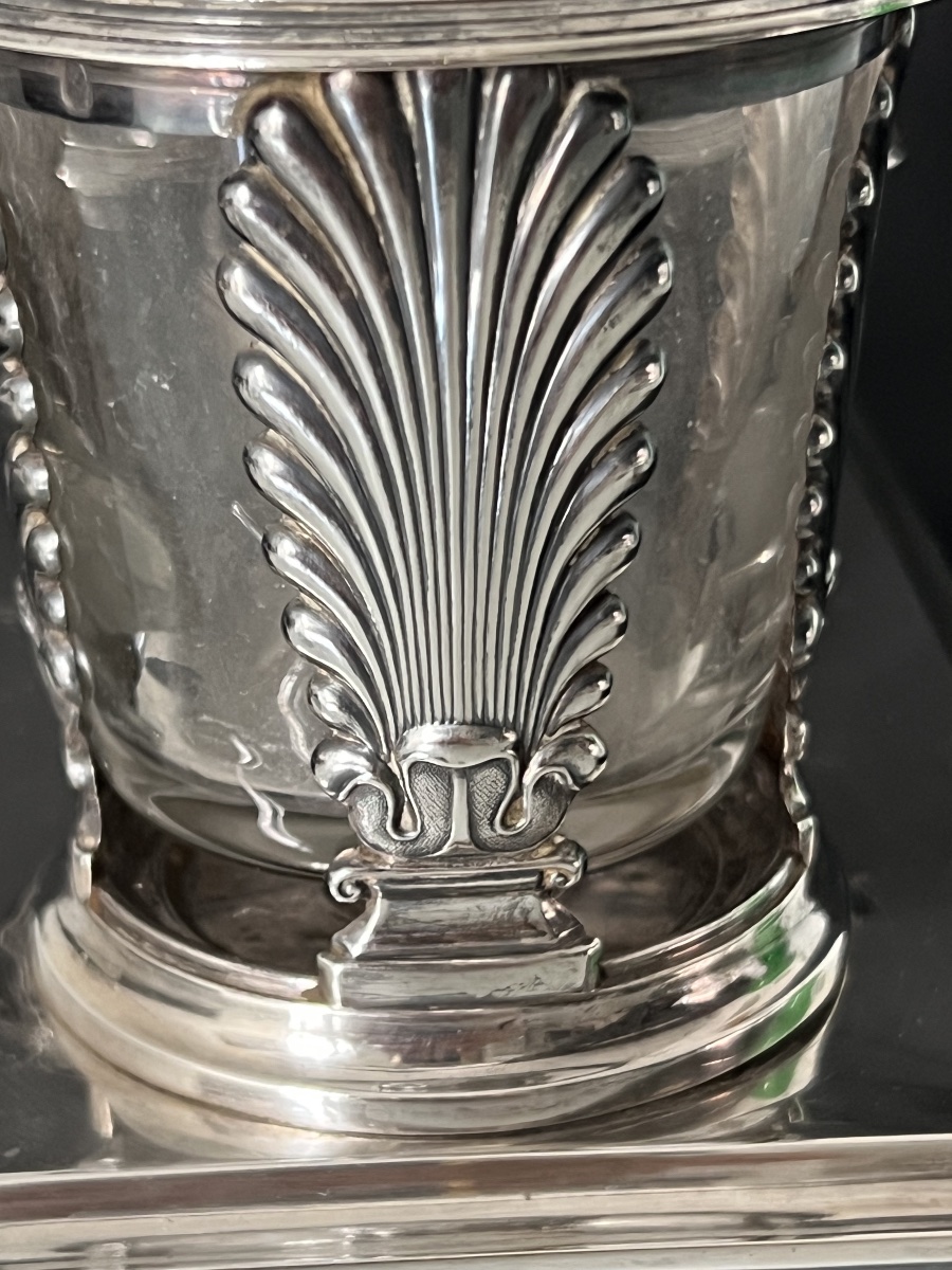 950% Sterling Silver Oil Cruet Holder – Paris, 1819–1838-photo-3