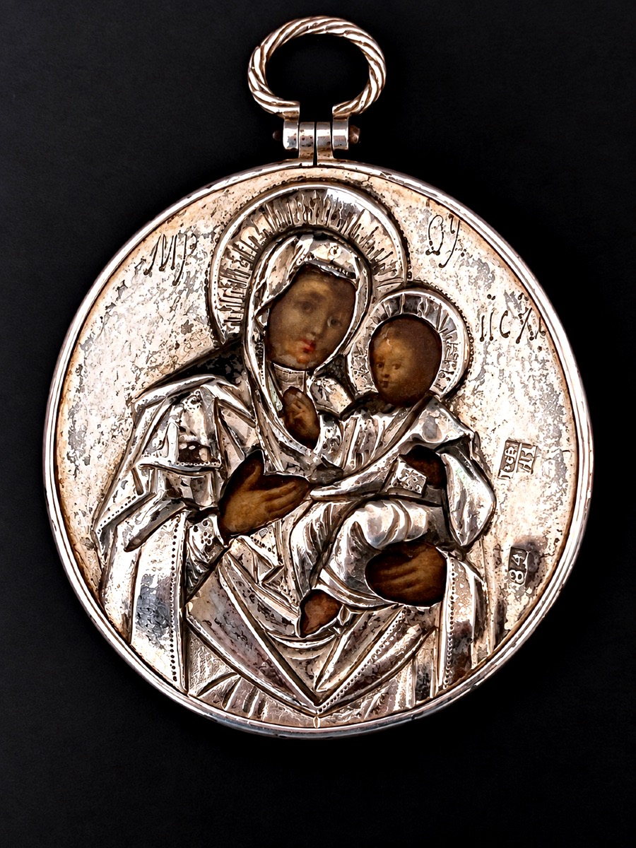 Double-sided Russian Travel Icon In Silver, 84 Zolotniki – Early 19th Century