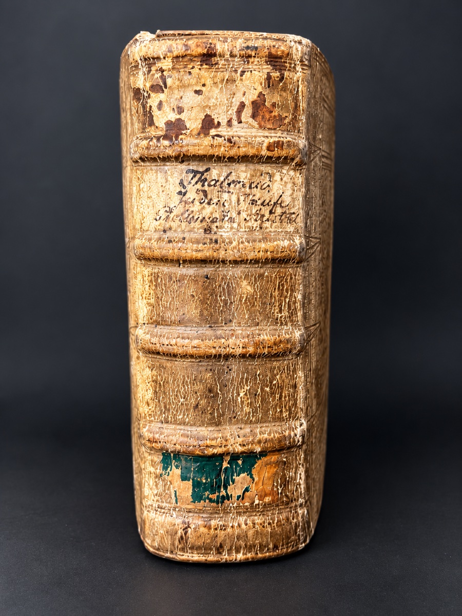 Christian Gerson – Der Juden Thalmud – Gera 1613 – Reliure estampée datée 1614-photo-3
