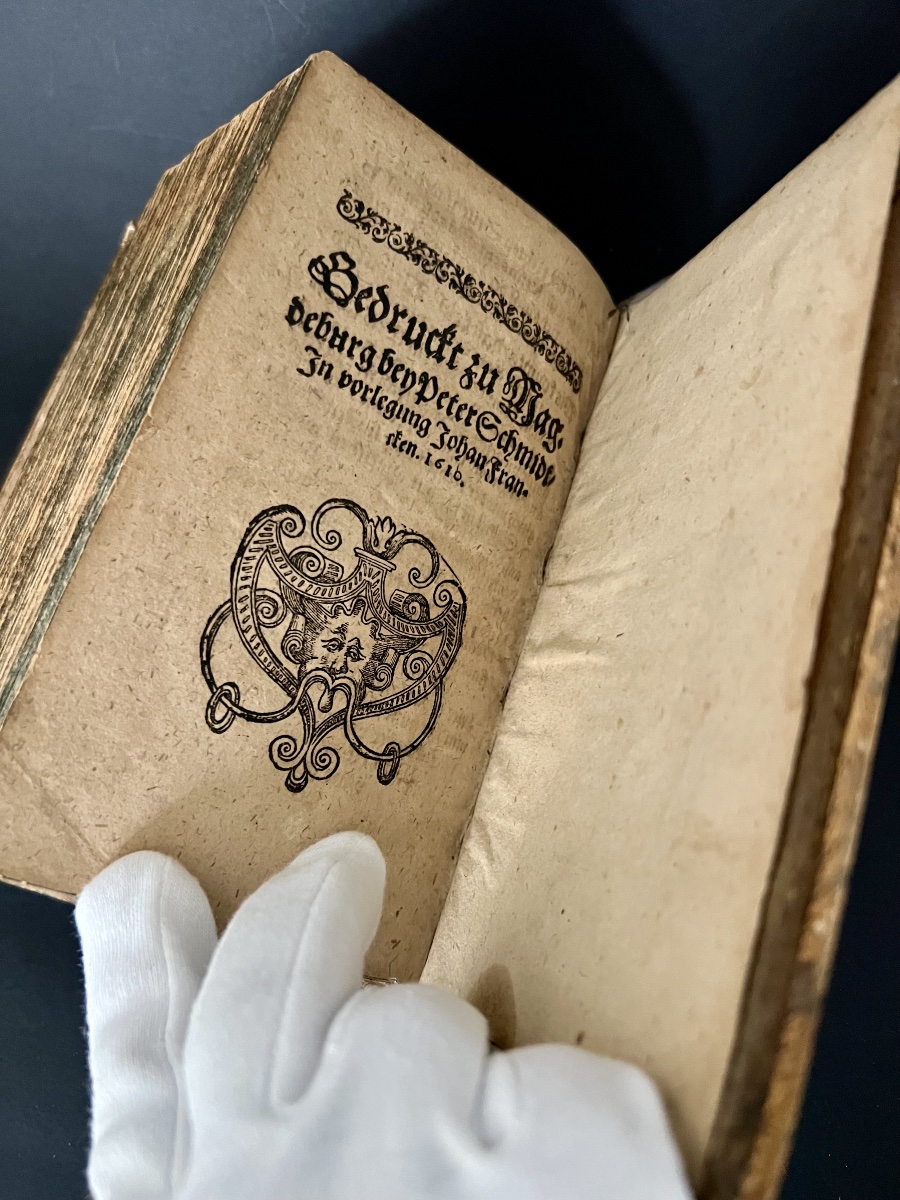 Christian Gerson – Der Juden Thalmud – Gera 1613 – Reliure estampée datée 1614-photo-7