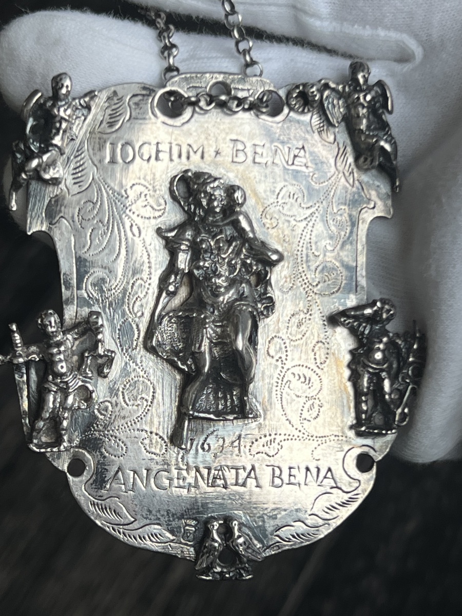 Plaque de confrérie en argent – Saint Christophe – Espagne, XVIIe siècle -photo-4