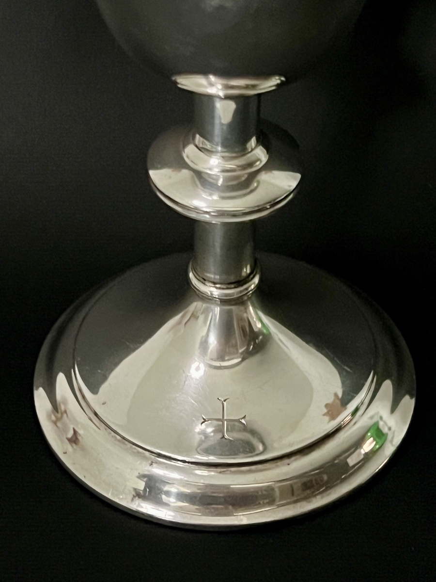 Solid Silver And Vermeil Chalice – A.e. Jones – Birmingham, 1940-photo-2