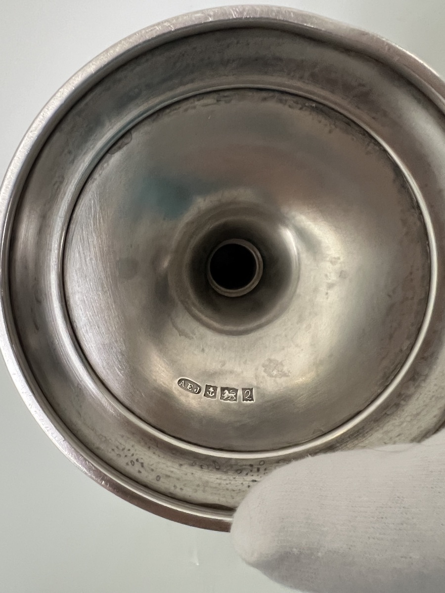 Solid Silver And Vermeil Chalice – A.e. Jones – Birmingham, 1940-photo-6
