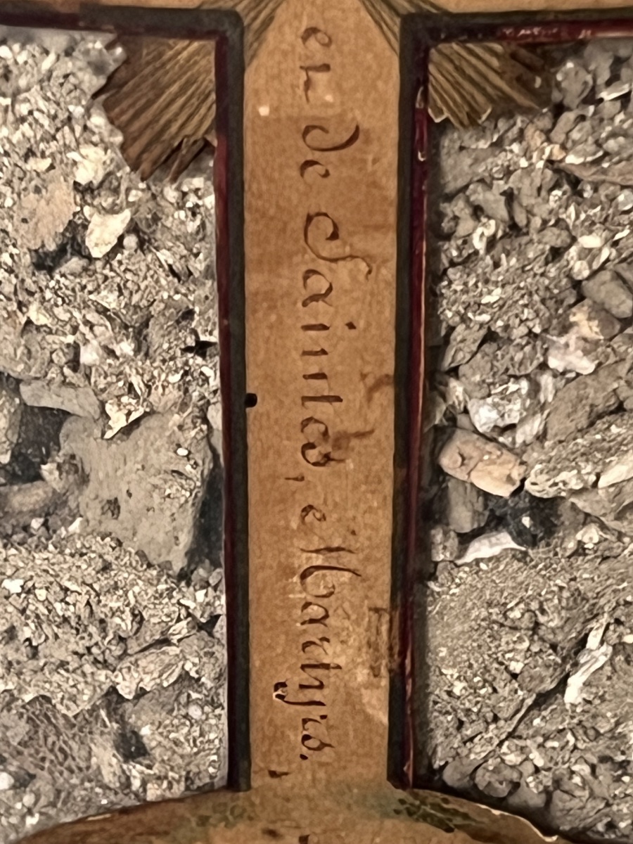 Rare paire de grands reliquaires des catacombes romaines – reliques extraites en 1661-photo-6