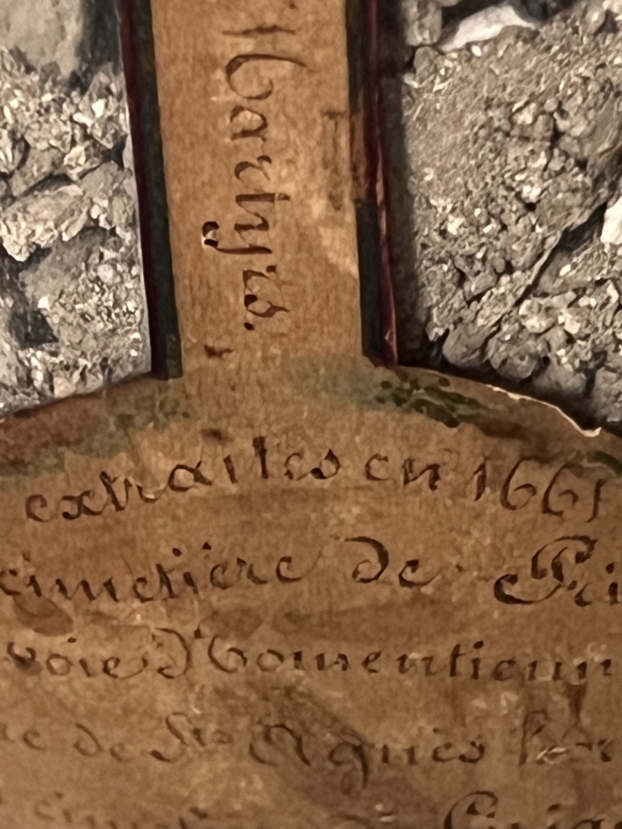 Rare paire de grands reliquaires des catacombes romaines – reliques extraites en 1661-photo-7