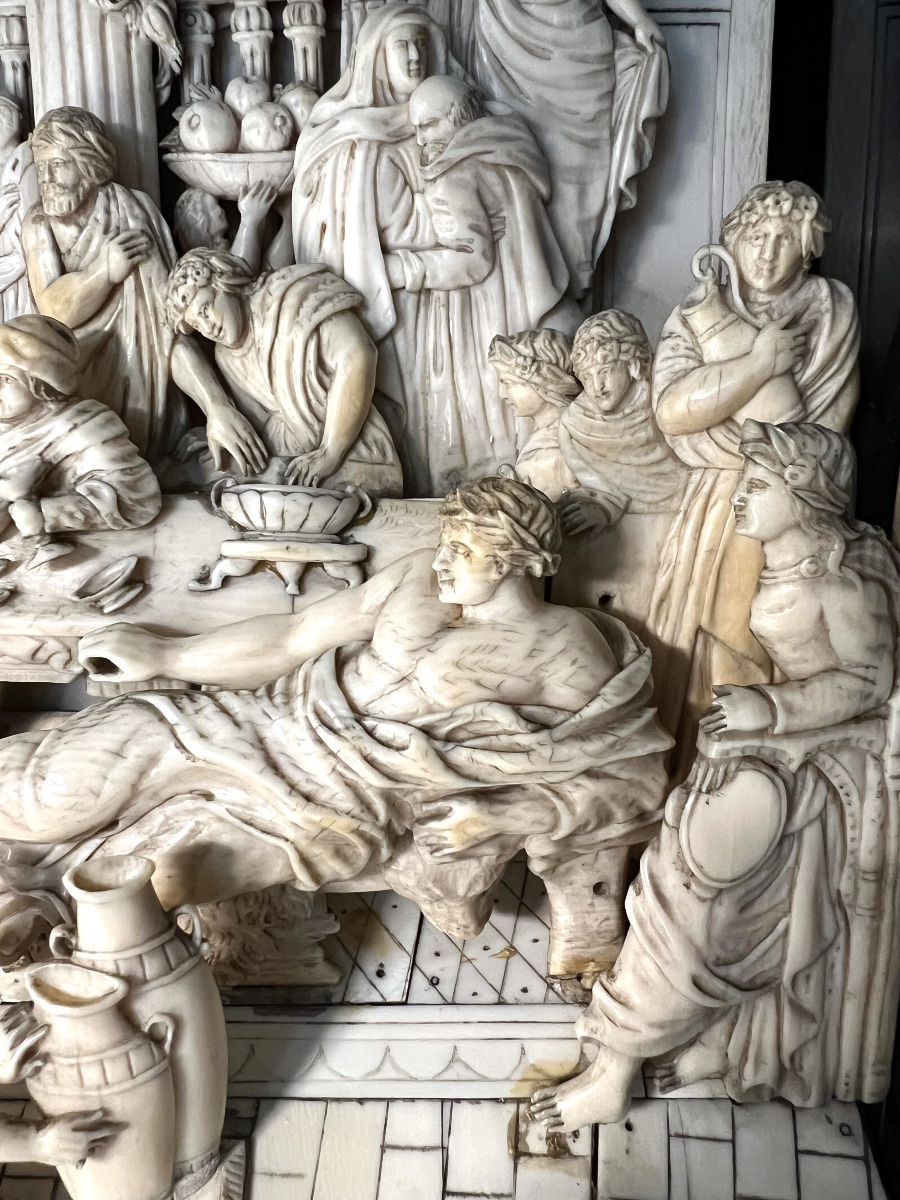 The Wedding At Cana – Important Ivory High Relief – Germany, 18th Century – Cites-photo-4