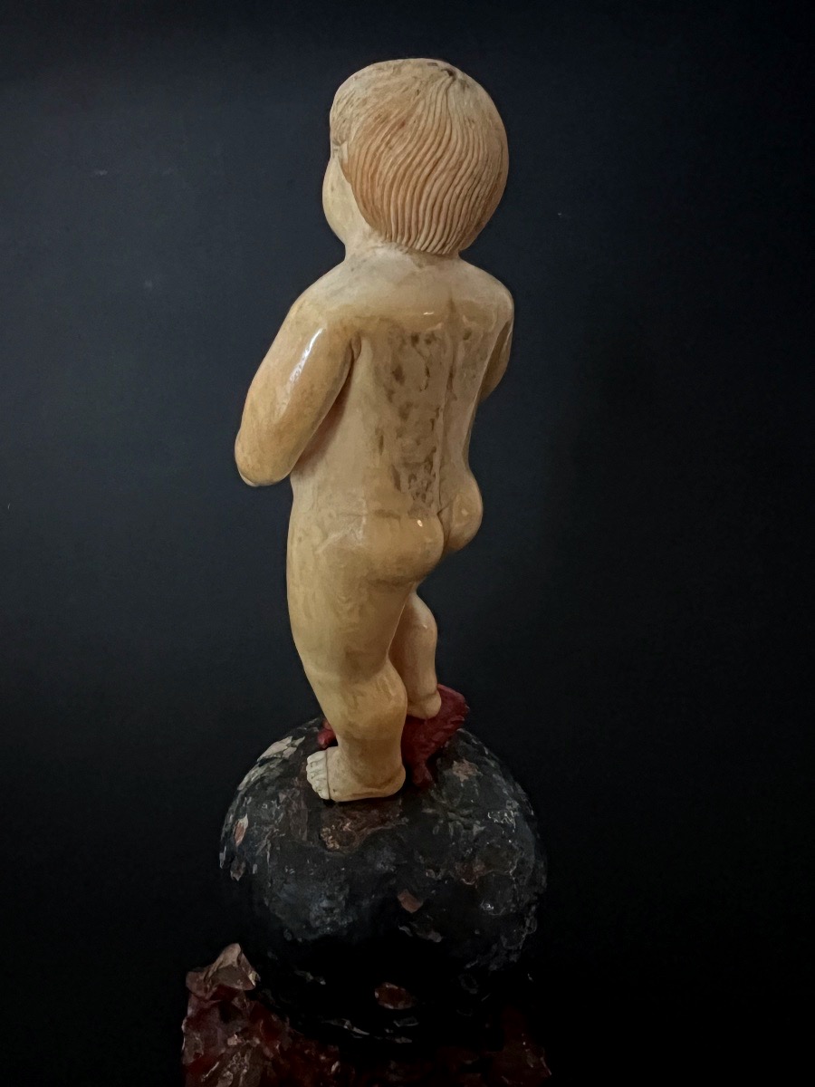 Baby Jesus On The Globe – Indo-portuguese Ivory Sculpture – 18th Century – Cites-photo-4