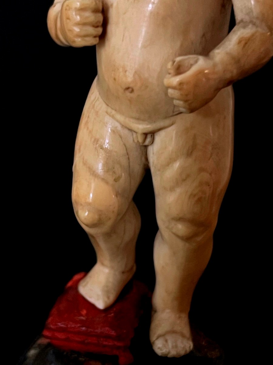 Baby Jesus On The Globe – Indo-portuguese Ivory Sculpture – 18th Century – Cites-photo-3