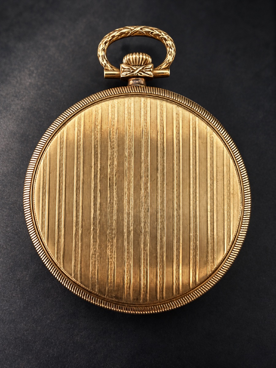 OMEGA – Montre de poche  en or jaune 18 carats – Époque Art déco-photo-8