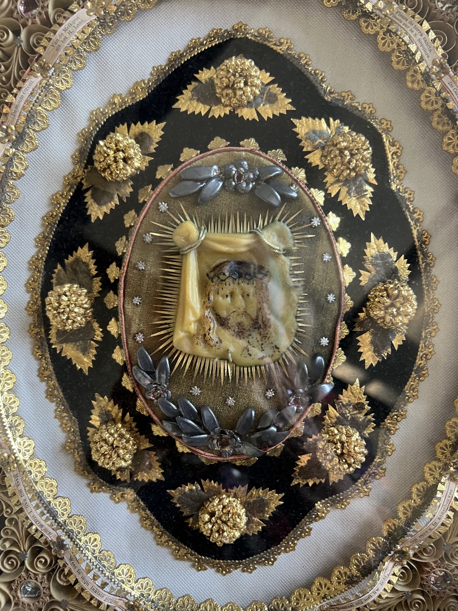 Large Reliquary With Scrolls—the Holy Face Of Christ And Relics From The Holy Land—19th Century-photo-5