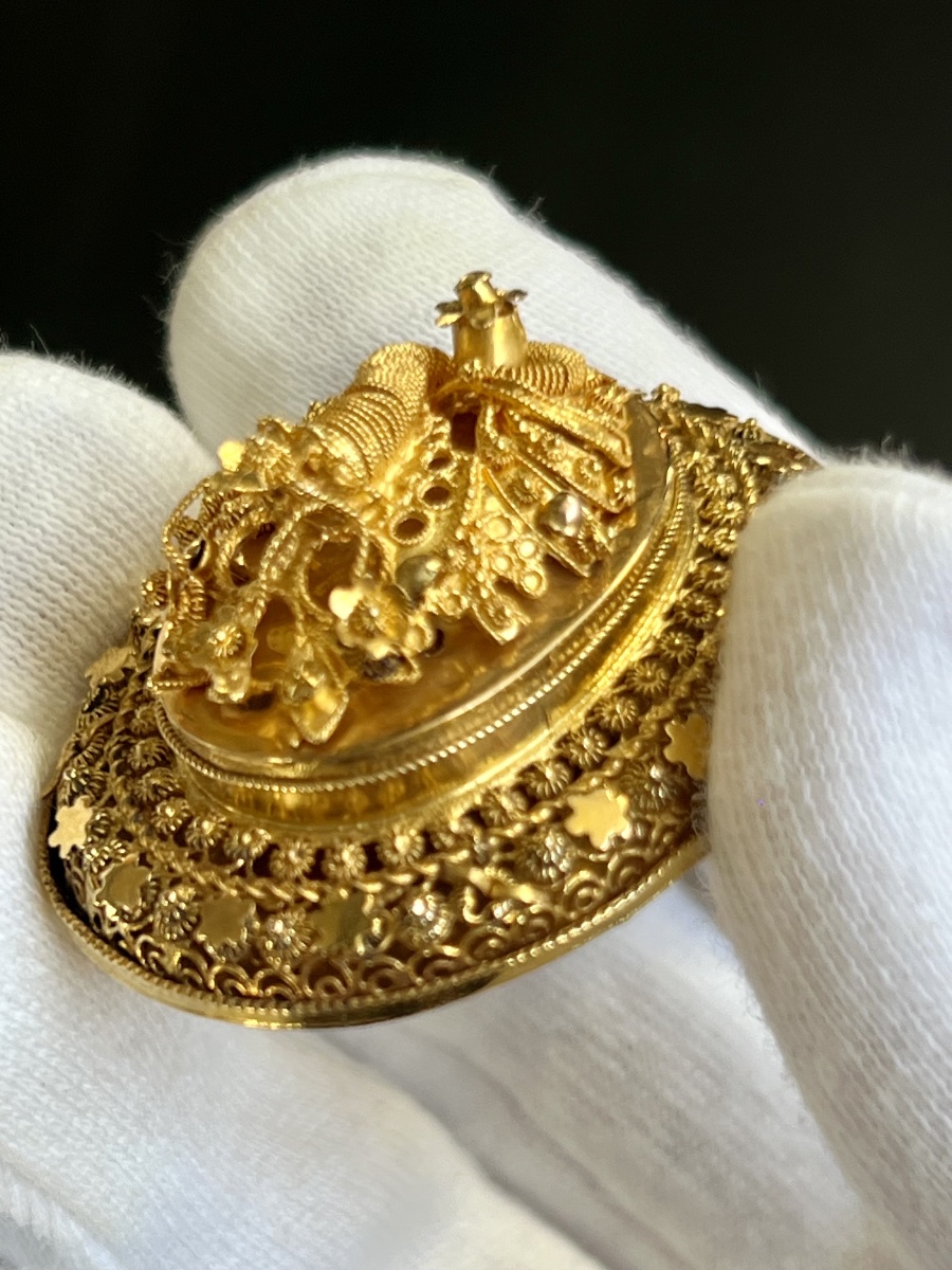 18-karat Yellow Gold Brooch-pendant – Cornucopia – Iran, Early 20th Century-photo-8