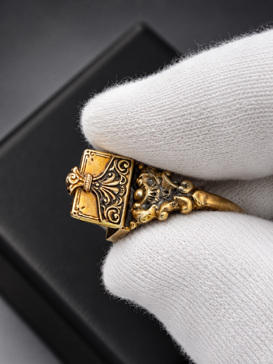 Victorian Gold Secret Ring – So-called “poison” Ring – 19th Century-photo-3