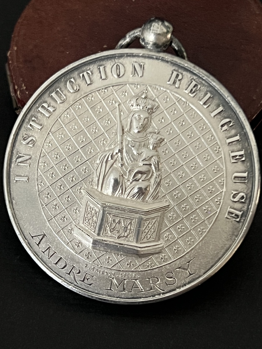 Médaille religieuse en argent – Institution religieuse André Marsy – Lille-photo-4
