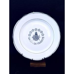 Assiette Maçonnique - Loge La Charité - Belgique XIXè Siècle 
