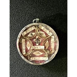 Reliquaire Multiple - Fragment De La Vraie Croix Et Saints