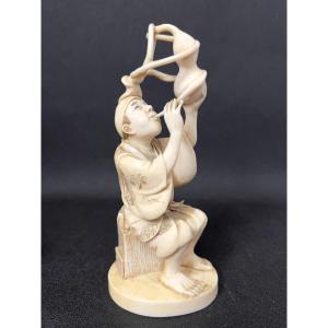 Ivory Okimono, Signed Soichi/ Munekazu, Japan, Meiji Period (1868-1912) And Its Cites
