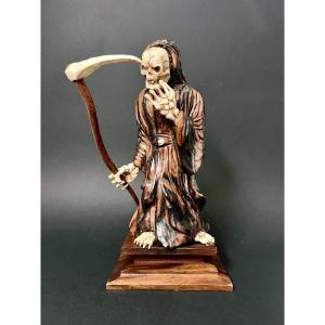 Vanité – Memento Mori, Figure de la Mort à la Faux, XIXe siècle