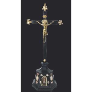Croix reliquaire d’Autel XIXe  