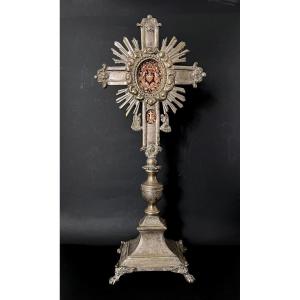 Montrance reliquaire multiple dont la Sainte  Croix D.N.J.C.  XVIIIᵉ / début XIXᵉ siècle 