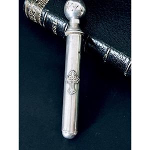 Aspersoir d’eau bénite en argent – France, XIXe siècle