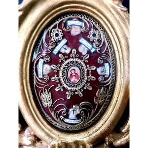 Important Passion Reliquary - Ex Ligno Crucis And Associated Relics - 19th Century