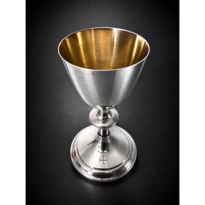 Solid Silver And Vermeil Chalice – A.e. Jones – Birmingham, 1940