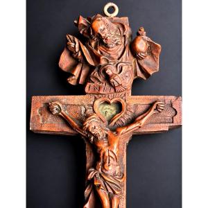 Carved Boxwood Reliquary Cross Of The Passion – Southern Germany, 18th Century