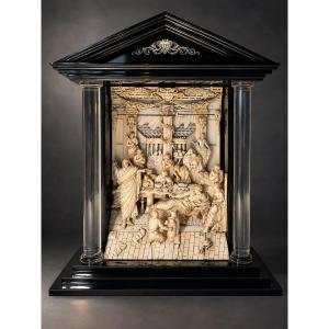The Wedding At Cana – Important Ivory High Relief – Germany, 18th Century – Cites