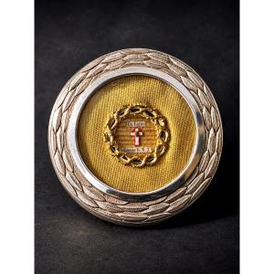 Osculatoire reliquaire de la Vraie Croix – Argent et laiton – XIXe siècle