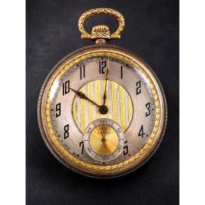 OMEGA – Montre de poche  en or jaune 18 carats – Époque Art déco
