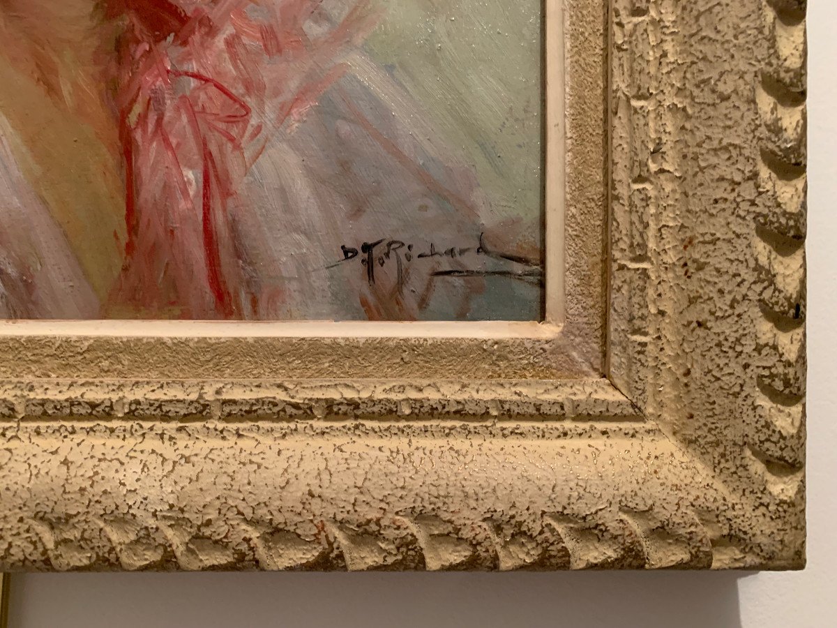 Portrait D’une élégante  dans le goût de Jean-Gabriel Domergue– Richard Durando Togo(1910-?) -photo-3