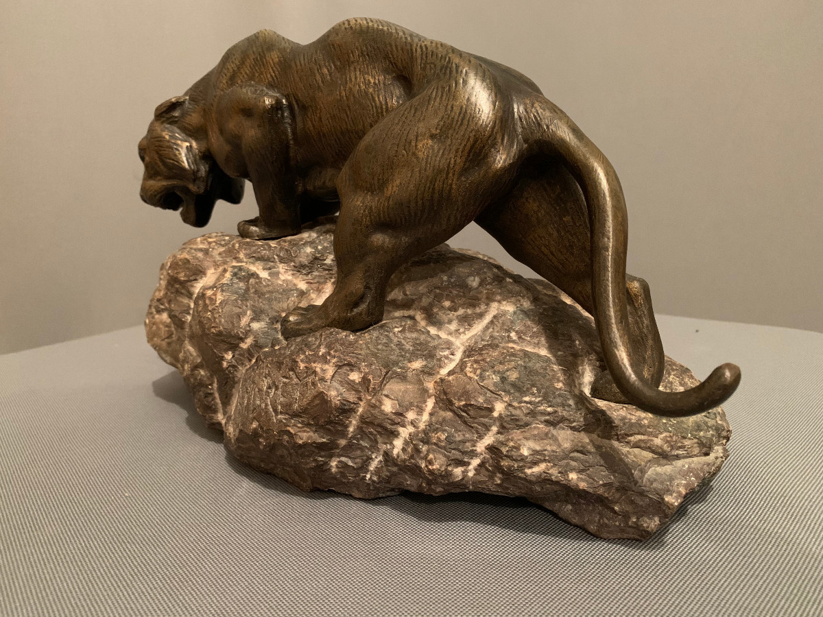 Tigre En Bronze De « James ANDREY » (XIXéme-XXéme siècle)-photo-2