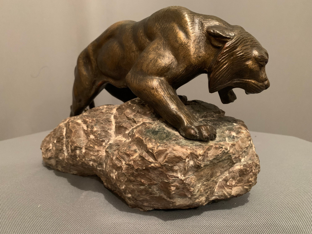 Tigre En Bronze De « James ANDREY » (XIXéme-XXéme siècle)-photo-2