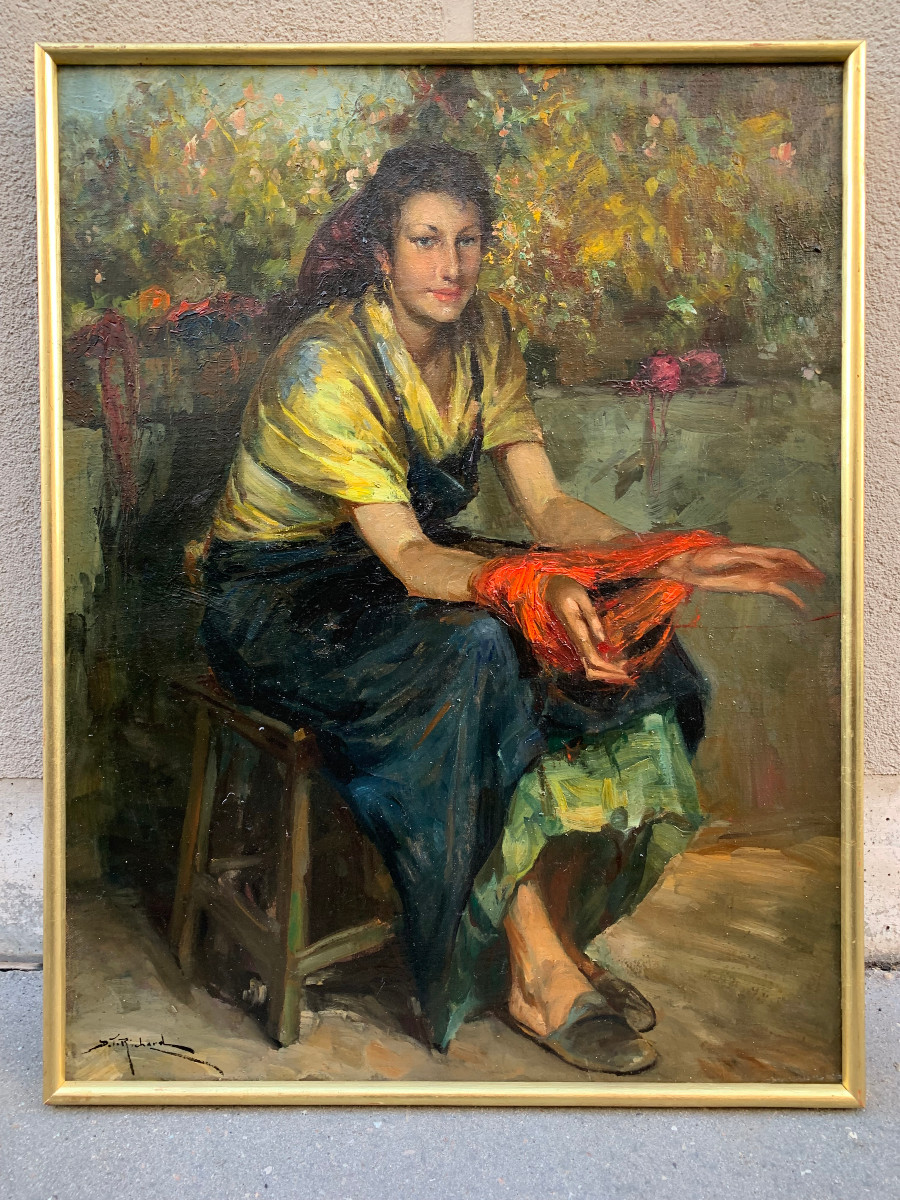 Jeune fille à la Laine – Richard Durando Togo (né en 1910)