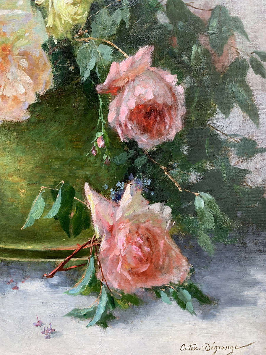 “bouquet Of Flowers” – Adolphe Louis Castex Degrange (1840-1918)-photo-2