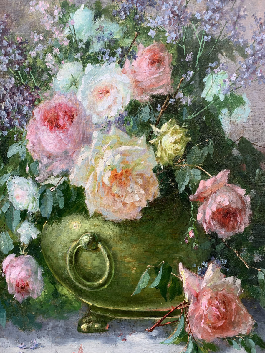 “bouquet Of Flowers” – Adolphe Louis Castex Degrange (1840-1918)-photo-5