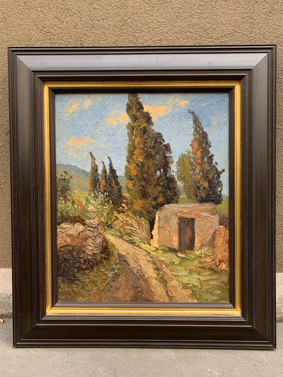 « Cyprès en Provence » Emile OSIETZKI – (1880 – 1954)