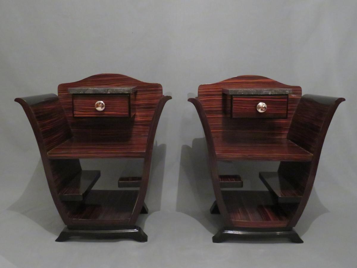 Pair Of Bedside Art Deco Attributed To Krass